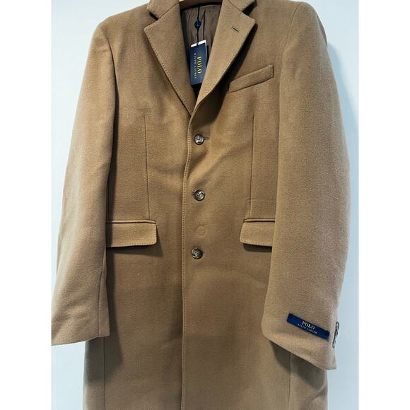 NWT Polo Ralph Lauren Hab Camel Wool Trench Coat Size 40R - Picture 3 of 13